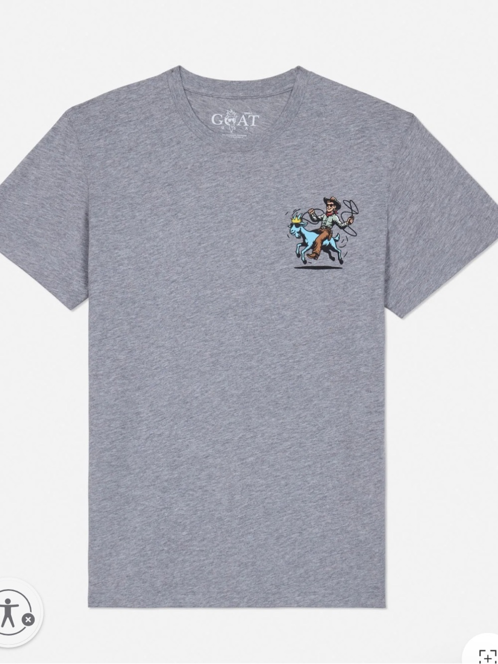 GOAT Men's Gray Heather Graphic Short Sleeve Tee